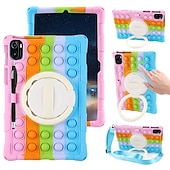 abordables Coques pour tablettes Samsung-Tablette Etuis coque Pour Samsung Galaxy Tab S8 11&#039;&#039; S6 Lite A7 A 8.0&quot; 2022 2021 2020 2019 Portable Poignée Porte-crayons Bande dessinée Dégradé de Couleur Armure Silicone Pour Enfants