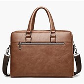 levne Pánské tašky-Pánské Aktovka Taška na laptop PU kůže Kancelář Denní Zip Vrstvené Anti-Dust Pevná barva Tmavěhnědá Černá Hnědá