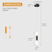 voordelige Cilinderontwerp-led hanglampen 2-lichts modern keukeneiland dimbaar led modern zwart goud mini hanglamp, slaapkamer nachtkastje zwart kleine hanglamp