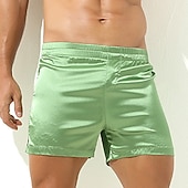 billiga Sov botten-Herr Vardagsklädsel Pyjamasshorts Slät Ledigt Komfort Hem Dagligen Säng Polyester Andningsfunktion Mjuk Elastisk midja Vår Sommar Ljusrosa Svart