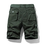 preiswerte Klassiker-Herren Cargo Shorts Kurze Hosen Shorts Kurze Hosen Multi Pocket Gerade geschnitten Bedruckt Einfarbig Komfort tragbar Knielänge Outdoor Täglich Sport Stilvoll Schwarz Blau