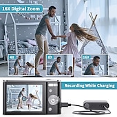 voordelige Digitale camera-digitale camera 1080p 48 megapixels vlogcamera met 16x zoom minicamera&#039;s videorecorder camcorder voor beginners kerst verjaardagscadeau