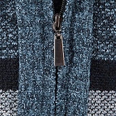preiswerte Herren Strickjacke-Herren Pullover Strickjacke Zip Pullover Reißverschluss Pullover Jacke Gerippt Stricken Strick Farbblock Ständer Modisch Casual Sport Freizeitskleidung Bekleidung Herbst Winter Marineblau Blau M L XL