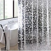 cheap Shower Curtains-Bathroom Shower Curtain Pvc Waterproof 180cm*180cm(70&quot;*70&quot;) Clear Cobblestone Transparent Heavy Duty with 12 Grommets Plastic Hooks Bathroom