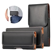 cheap Universal Phone Bags-Leather Phone Belt Case 7.2/6.5/6.2/5.2&#039;&#039; Waist Bag Magnetic Vertical Phone Case for iPhone 14 Pro Max 13 12 11 Pouch Cover Belt Clip