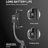 economico Bastoni per selfie-stabilizzatore portatile bluetooth per smartphone con gimbal palmare con treppiede selfie stick pieghevole gimbal per smartphone xiaomi iphone