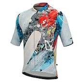 abordables Maillots pour hommes-21Grams Homme Maillot Velo Cyclisme Manche Courte Cyclisme Top avec 3 poches arrière VTT Vélo tout terrain Vélo Route Respirable Evacuation de l&#039;humidité Séchage rapide Bandes Réfléchissantes Jaune