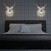 baratos Candeeiros de Parede de Embutir-Lâmpadas de parede led arandelas origami cabeça de veado decorativo led branco latão preto fosco alumínio luz de parede para quarto de crianças sala de estar quarto sala de estudo escritório 110-240 v
