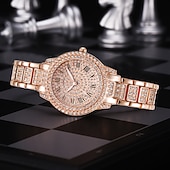voordelige Quartz-horloges-Diamanten Cadeau voor Vrouwen Horloges Gouden Horloge Dames Polshorloges Luxe Merk Strass Cadeau voor Vrouwen Armband Horloges Vrouwelijke Relogio Feminino