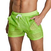 abordables shorts de baño para hombre-Hombre Pantalones de Surf Pantalones de Natación Boxers de Natación Pantalones cortos de playa Correa Cintura elástica Plano Transpirable Secado rápido Corto Casual Diario Festivos Elegante Sensual