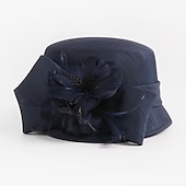 economico Cappelli per feste-cappelli in fibra bombetta / cappello a cloche tea party corsa di cavalli elegante con copricapo di piume copricapo / occasione speciale