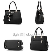 abordables Cabas et fourre-tout-Femme Sac à main Sac bandoulière Cartable Sac à Poignée Supérieure faux cuir Bureau du quotidien Rendez-vous Noeud Couleur unie Vin Noir Rose dragée
