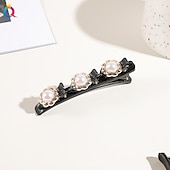 economico Accessori per acconciature-fermagli per capelli intrecciati in pietra di cristallo parkling con 3 piccoli fermagli fermaglio a becco d&#039;anatra a forma di perla fermaglio per capelli intrecciato con strass per donne/ragazze