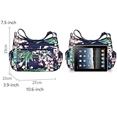 economico Borse a Tracolla-Per donna Borsa a tracolla Borsa a tracolla Nylon Esterno Giornaliero Per uscire Stampa Impermeabile Floreale Fiore decorativo Nero grigio Nero Bianco