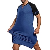 preiswerte Morgenröcke-Herren Schlafanzug Hausanzug Morgenmantel Nachtwäsche Glatt Stilvoll Casual Komfort Heim Täglich Polyester Komfort Elastische Taille Sommer Blau Grau