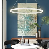 preiswerte Ring- und Runddesign-LED Pendelleuchte 40/60/80cm 1-flammig Ring Kreis Design dimmbar Aluminium lackierte Oberflächen luxuriöser moderner Stil Esszimmer Schlafzimmer Pendelleuchten 110-240V nur mit Fernbedienung dimmbar