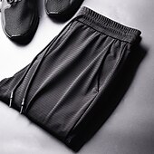 cheap Casual Pants-Men&#039;s Trousers Cropped Pants Casual Pants Drawstring Elastic Waist Solid Colored Breathable Quick Dry Outdoor Daily Gym Casual Athletic Black Micro-elastic