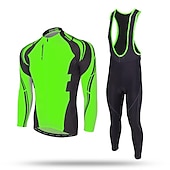 cheap Men&#039;s Clothing Sets-Men&#039;s Cycling Jersey with Bib Tights Long Sleeve Mountain Bike MTB Road Bike Cycling Winter Black Yellow Red Bike Pants / Trousers Jersey Bib Tights Thermal Warm Fleece Lining Windproof 3D Pad