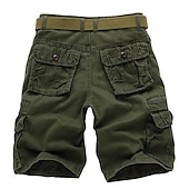 abordables Clásico-Hombre Pantalón Corto Cargo Pantalón corto Multi bolsillo Pierna recta Color sólido Comodidad Listo para vestir Longitud de la rodilla Exterior Diario Deportes Elegante Negro Verde Ejército