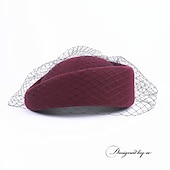 economico Cappelli per feste-moda cappelli eleganti in lana 100% con copricapo da sposa / festa / sera in puro colore / tulle 1pc