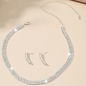 ieftine Seturi de Bijuterii-Seturi de bijuterii 1set Diamante Artificiale Aliaj 1 Colier Cercei Pentru femei Stilat Simplu Elegant Lantul de tenis Prinţesă Set de bijuterii Pentru Petrecere Aniversare Petrecere / Seară