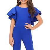 cheap Flower Girl Dresses-Jumpsuits Floor Length Flower Girl Dress Pageant &amp; Performance Juniors Cute Prom Dress Chiffon with Solid Color Elegant Fit 3-16 Years dress to impress