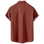 voordelige Heren Bowling Shirt-Voor heren Automatisch Gestreept Overhemd Bowlingshirt Overhemd met knopen Korte mouw Vintage Tropisch Modieus Buiten Strand Zomer Lente Strijkijzer Afdrukken Button-omlaag Zwart En Rood Zwart Rood