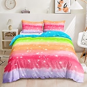 economico Set copripiumino-biancheria da letto 3d copripiumino con stampa arcobaleno set di biancheria da letto copripiumino con 1 copripiumino o copripiumino stampato ， 1 foglio ， 2 federe per letto matrimoniale / regina / re