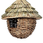 economico birdwatching e fauna selvatica nel cortile-Casetta per colibrì affascinante casetta decorativa per colibrì creativa casetta per uccelli appesa a nido di paglia