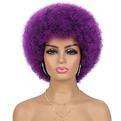 economico Parrucche storiche-parrucca anni &#039;70 parrucche afro per donne nere parrucche afro soffici rimbalzanti e morbide parrucche piene dall&#039;aspetto naturale per feste quotidiane costume cosplay parrucche di carnevale