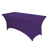 preiswerte Abdeckungen für Gartenmöbel-Stretch-Spandex-Tischdecke für Standard-Klapptische - universeller rechteckiger Tischdeckenschutz für Hochzeit, Bankett und Party