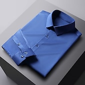cheap Men&#039;s Dress Shirts-Men&#039;s Dress Shirt Non Iron Shirt Graphic Prints Wedding Outdoor Wine Blue-Green Black White Long Sleeve Turndown Spring &amp;  Fall Clothing Apparel