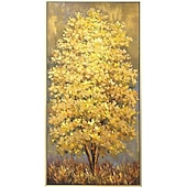 tanie Obrazy z kwiatami/roślinami-100% ręcznie malowane duży nowoczesny obraz olejny na płótnie złote drzewo obrazy do domu salon wystrój hotelu wall art picture walcowane bez ramki!