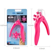 abordables Artículos para el cuidado del perro-Cortauñas acrílico, cortaúñas ajustable de acero inoxidable, cortador de puntas de uñas postizas artificiales para manicura de uñas postizas