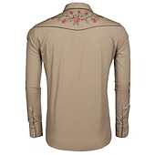 economico camicie western da uomo-Per uomo Rosa Stampe astratte Camicia Camicia occidentale Camicia da cowboy Manica lunga Di tendenza Streetwear Originale Esterno Giornaliero Autunno inverno Collo ripiegabile Stampa Bottone giù Nero