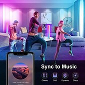 cheap Smart Lights-LED Smart Light Bar with Control Ambient Lights Tuya Smart Wifi LED Computer Desktop Background Atmosphere Light E-sports RGB Slide Light with Bluetooth Music Pickup Light RGBIC Plug Power Supply2 Pcs
