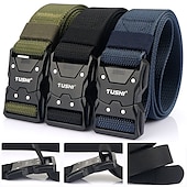 cheap Men&#039;s Belt-Men&#039;s Tactical Belt with Metal Buckle Nylon ArmyGreen Black