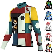 cheap Men&#039;s Jerseys-Men&#039;s Cycling Jersey Long Sleeve Bike Jersey Top with 3 Rear Pockets Mountain Bike MTB Road Bike Cycling Breathable Quick Dry Moisture Wicking Reflective Strips Wine Red Black White Polyester Spandex