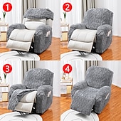 billige Recliner og lenestol-1 sete fløyel lenestoltrekk, stretch jacquard lenestoltrekk for 1 pute lenesofa, 1 sete lenestol sofatrekk, veldig myk, maskinvaskbar