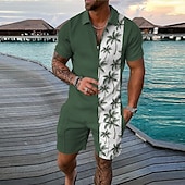 abordables Polo hawaïen pour homme-Homme Courbe Personnage POLO Polo hawaïen Tee Shirt Golf Ensemble Polo Manche Courte Chemise Col rabattu Plein Air Casual Noir Bleu Vert Kaki Zippé Imprimer Vêtement Tenue Mode Design Décontractées