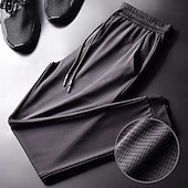 cheap Casual Pants-Men&#039;s Trousers Cropped Pants Casual Pants Drawstring Elastic Waist Solid Colored Breathable Quick Dry Outdoor Daily Gym Casual Athletic Black Micro-elastic