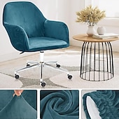 cheap Armchair Cover &amp; Armless Chair Cover-Wingback Chair Cover Velvet Grey Sofa Chair Slipcover For Bar Coffe Patio Garden Washable Removable Party Home Hotel