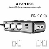 お買い得  車用充電器-シガレット ライター ソケット 4 usb 充電器 スプリッター 12v アウトレット 電源アダプター 車 新
