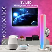 cheap Smart Lights-LED Smart Light Bar with Control Ambient Lights Tuya Smart Wifi LED Computer Desktop Background Atmosphere Light E-sports RGB Slide Light with Bluetooth Music Pickup Light RGBIC Plug Power Supply2 Pcs