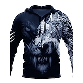 abordables Sudaderas con capucha para hombre-Wishine sudaderas con capucha unisex impresión digital 3d película de terror payaso sudadera pulóver top negro xl tops de calavera