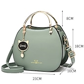 cheap Handbag &amp; Totes-Women&#039;s Black Faux Leather Handbag with Gold Cat Charm and Metal Handle - Stylish Crossbody for Casual or Formal Use