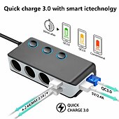 お買い得  車用充電器-シガレット ライター ソケット 4 usb 充電器 スプリッター 12v アウトレット 電源アダプター 車 新