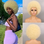 economico Parrucche storiche-parrucca anni &#039;70 parrucche afro per donne nere parrucche afro soffici rimbalzanti e morbide parrucche piene dall&#039;aspetto naturale per feste quotidiane costume cosplay parrucche di carnevale