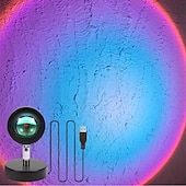 preiswerte Sonnenuntergangsprojektor-Sunset Lampe Sonnenuntergangs-Projektorlampe, USB-betriebene Regenbogen-Sonnenuntergangs-Atmosphärenlampe, 180 Grad drehbar für Wohnzimmer, Schlafzimmer, Nachttischlampe