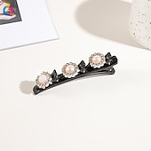 economico Accessori per acconciature-fermagli per capelli intrecciati in pietra di cristallo parkling con 3 piccoli fermagli fermaglio a becco d&#039;anatra a forma di perla fermaglio per capelli intrecciato con strass per donne/ragazze